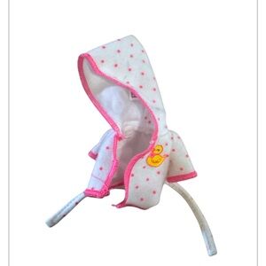 Vintage 1994 Barbie Bath time Fun Kelly White Pink Ducky Robe Hooded Towel